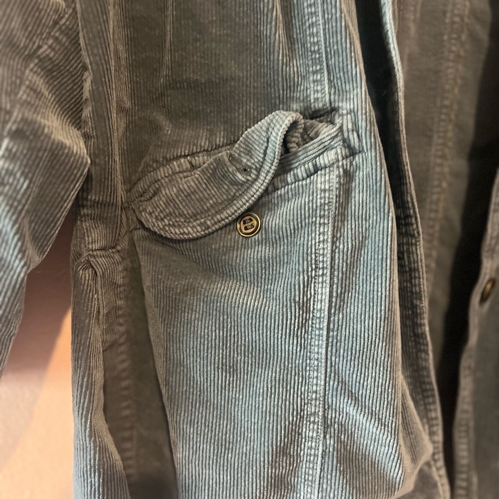 Anthropologie Pilcro Oversized Corduroy Blazer Jacket Coat Shacket Blue Sz small - Picture 3 of 16